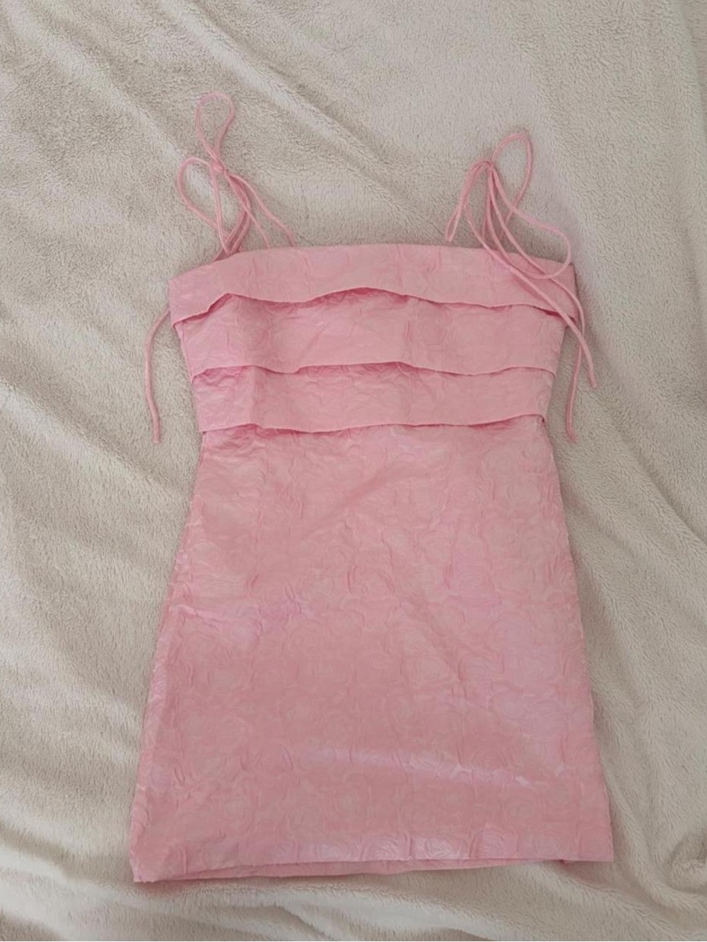 Petal & Pup Pink tie sleeve Mini Dress - Picture 1 of 1